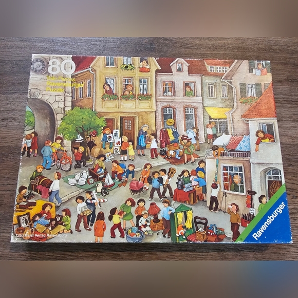 Vintage Ravensburger Children's Market 80 Piece Puzzle Western Germany 1979